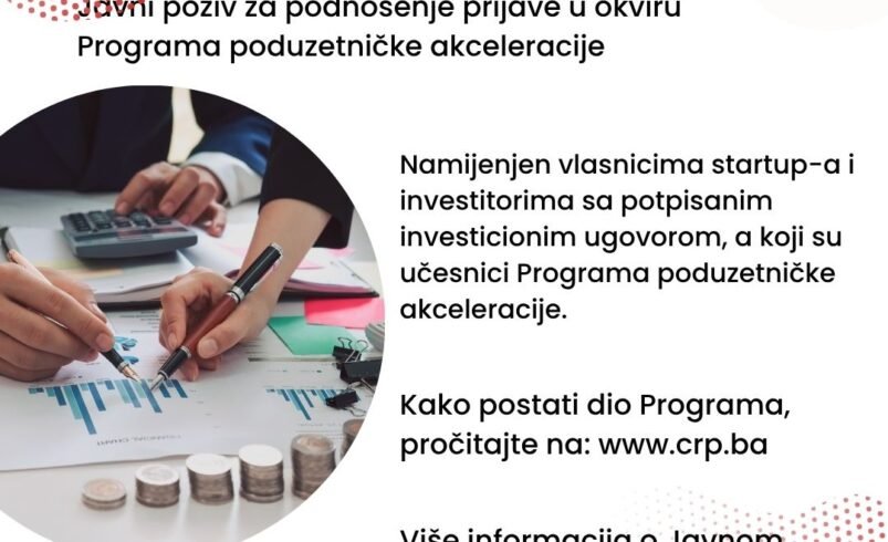 Poziv za učesnike akceleracionog programa sa potpisanim investicionim ugovorom