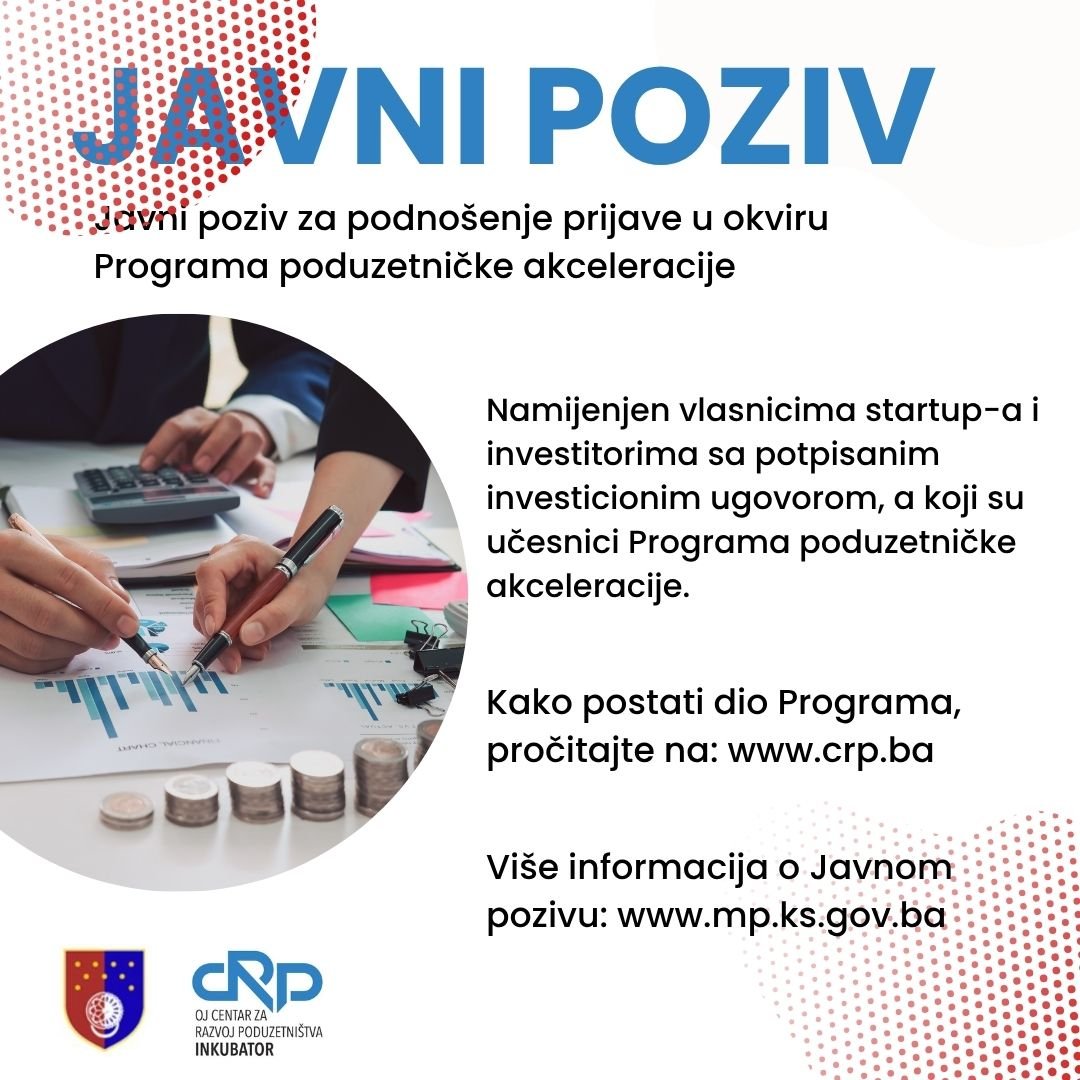 Poziv za učesnike akceleracionog programa sa potpisanim investicionim ugovorom